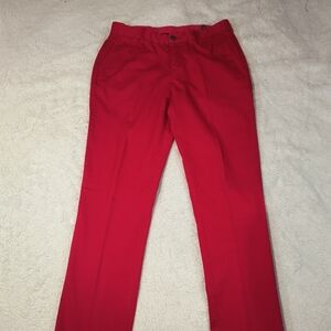 Paperbacks Men's Chino Pants Size 30x32 Red Stretch Cotton Slim Straight